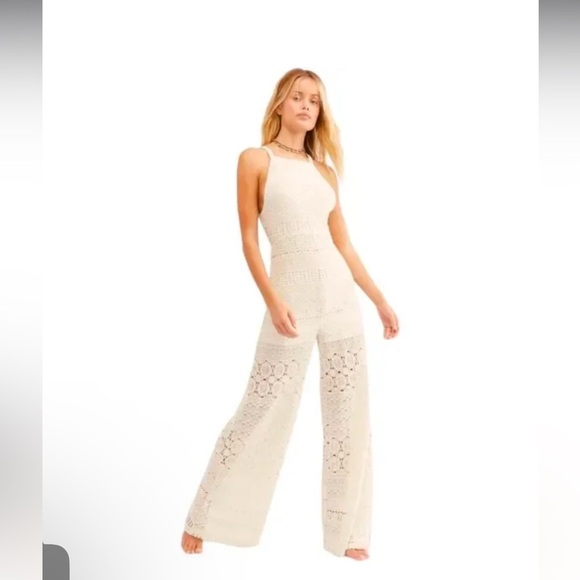 Free People Pants - Nwot Free People Moon Bay Crochet One-Piece Jumpsuit size XS MSRP: $198